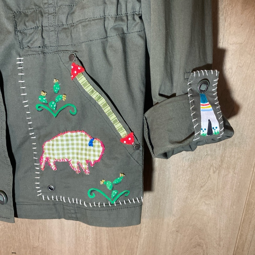 The EDITH WILCOX Patchwork Utility Jacket - Olive… - image 4